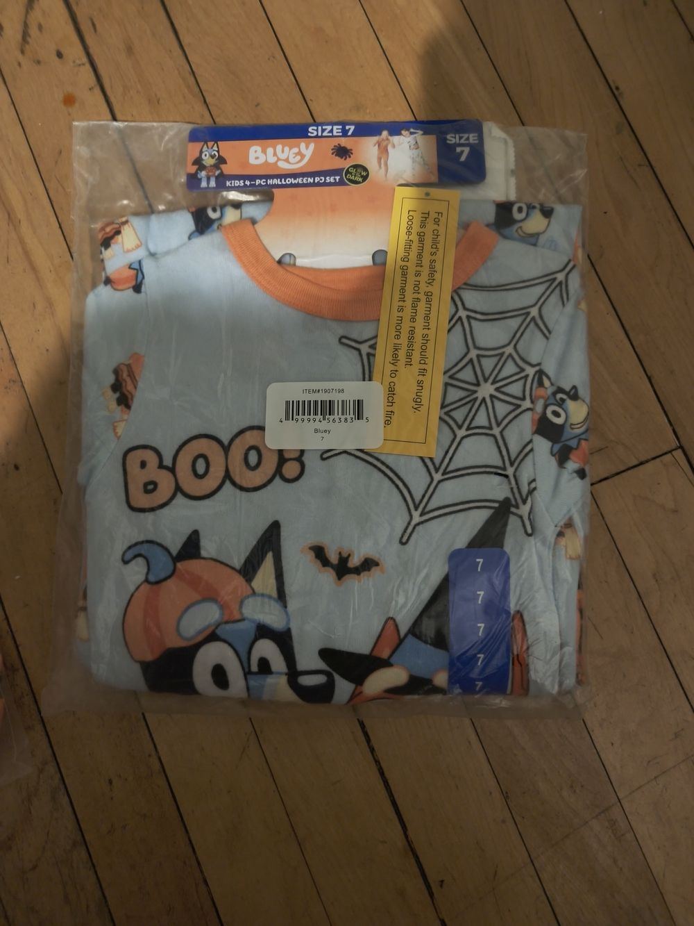 New!!! Kids Unisex Boys Bluey Halloween Pajama Costume Top - Light Blue (Size 7)